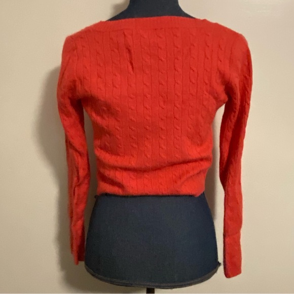 Silk/Nylon/Angora Blend Cableknit Sweater - Picture 4 of 7